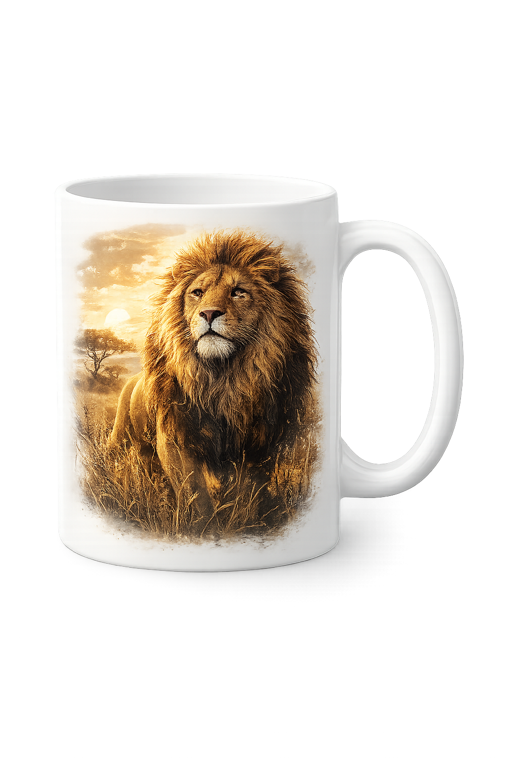 Белая кружка с готовым принтом